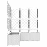 Garden Planter with Trellis 5 pcs White 120 x 120 x 143 cm PP