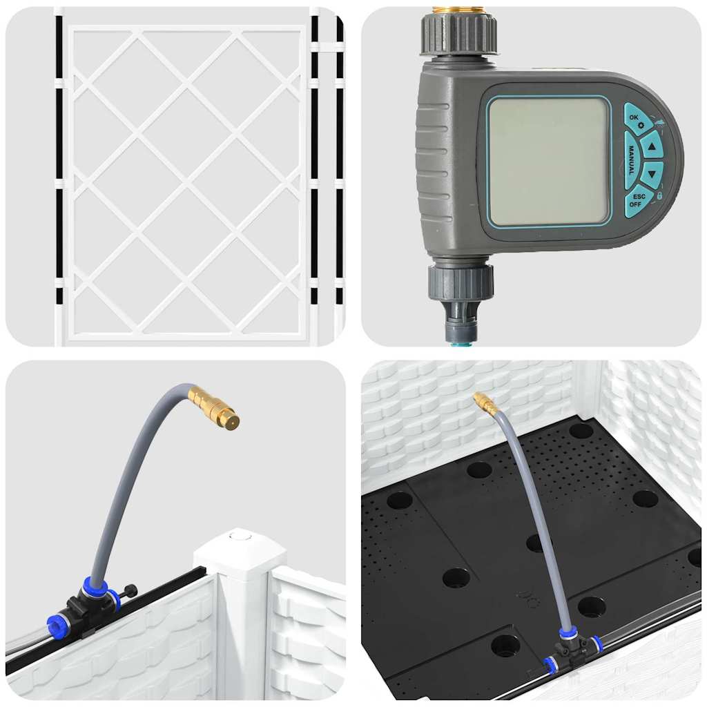 Garden White 40 x 40 x 126 cm Steel