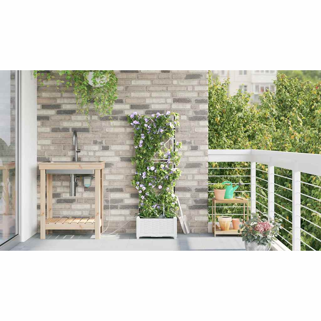 Garden White 40 x 40 x 126 cm Steel