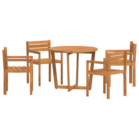 5 Piece Garden Dining Set Solid Wood Acacia