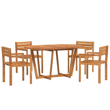 5 Piece Garden Dining Set Solid Wood Acacia