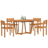 5 Piece Garden Dining Set Solid Wood Acacia