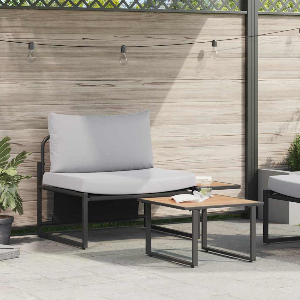 Garden Sofa Set 2 pcs Light grey Steel