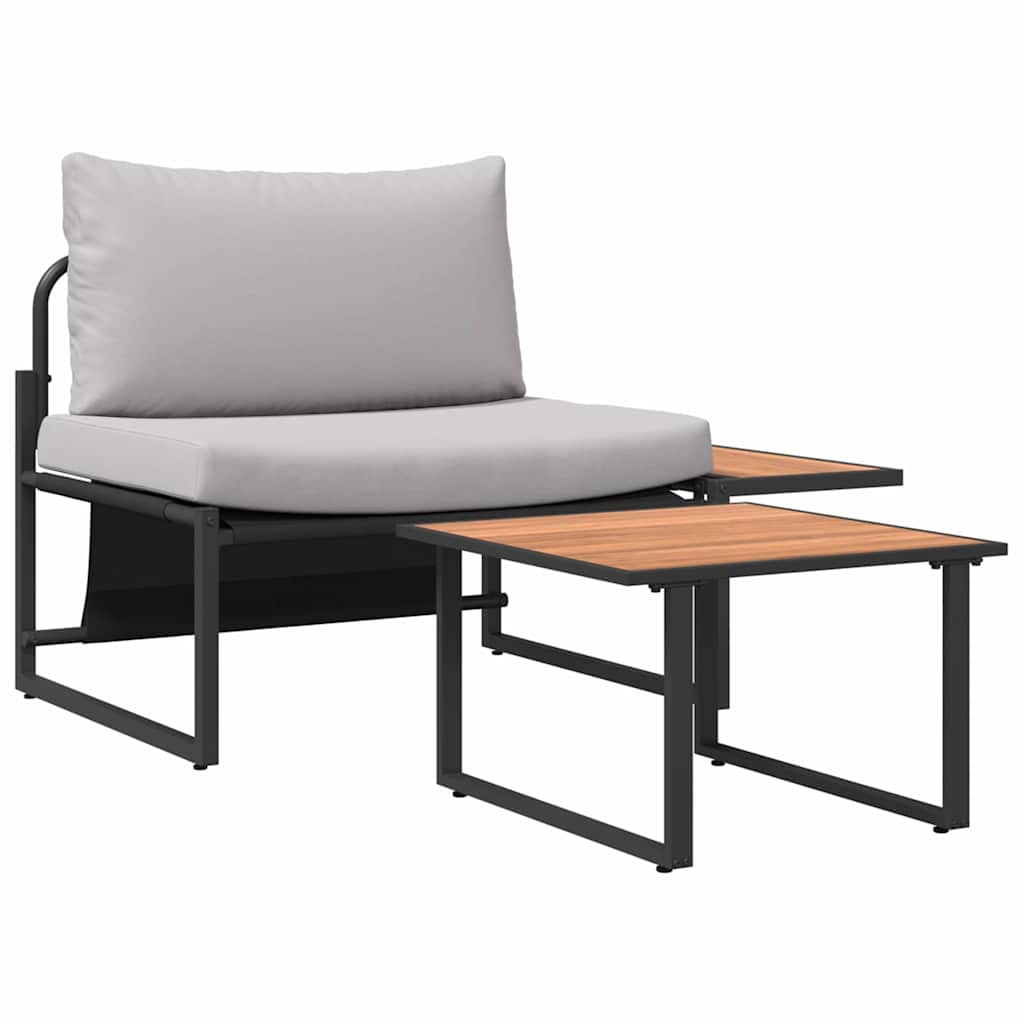 Garden Sofa Set 2 pcs Light grey Steel