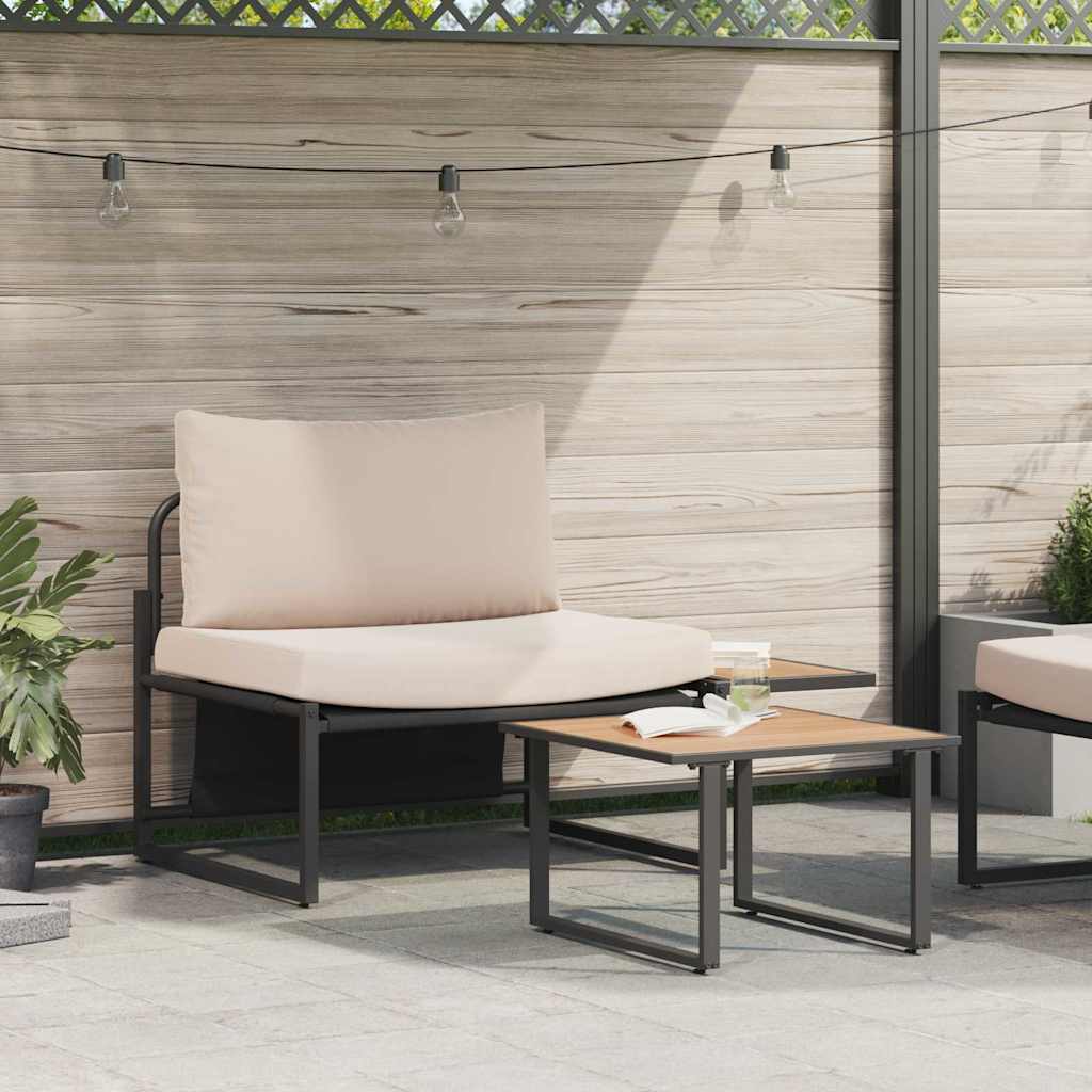 Garden Sofa Set 2 pcs Taupe Steel