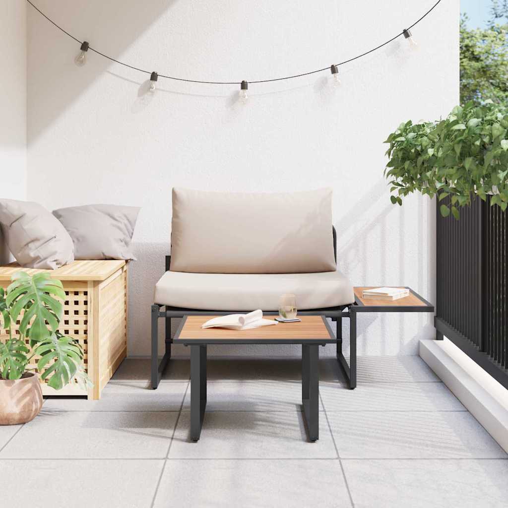 Garden Sofa Set 2 pcs Taupe Steel