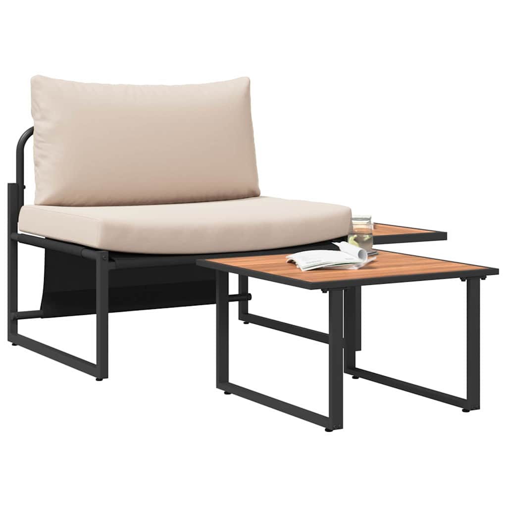 Garden Sofa Set 2 pcs Taupe Steel