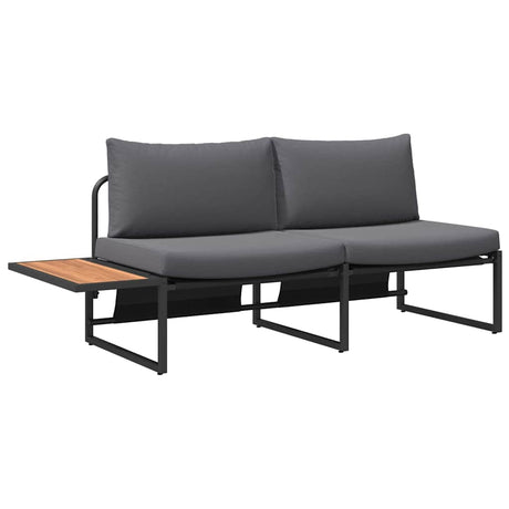 Garden Sofa with Cushion Brown 200.5 x 70 x 85.5cm Metal