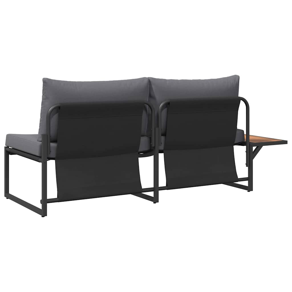 Garden Sofa with Cushion Brown 200.5 x 70 x 85.5cm Metal