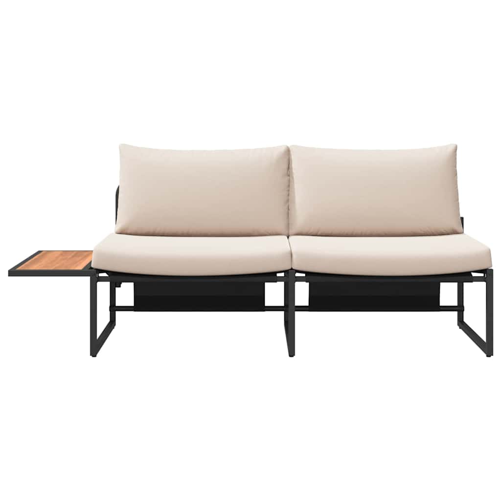 Garden Sofa with Cushion Brown 200.5 x 70 x 85.5cm Metal