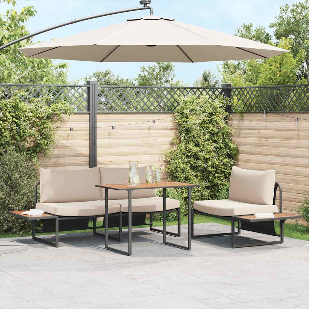 Garden Table Brown 100 x 55 x 70 cm Steel and DPC