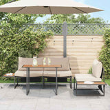 Garden Table Brown 100 x 55 x 70 cm Steel and DPC