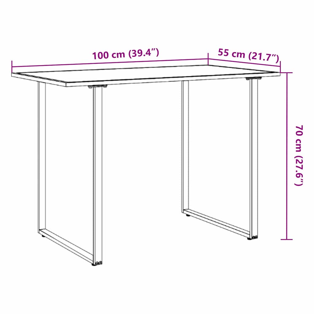 Garden Table Brown 100 x 55 x 70 cm Steel and DPC