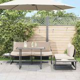 Garden Table Grey 100 x 55 x 70 cm Steel and DPC