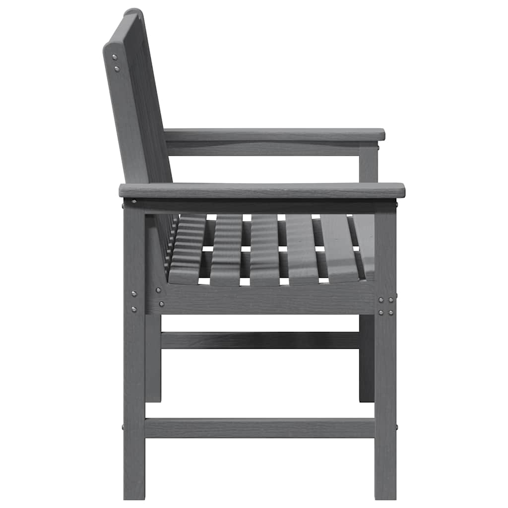 Garden Bench with Cushion Light Grey 120 x 59 x 88cm HDPE