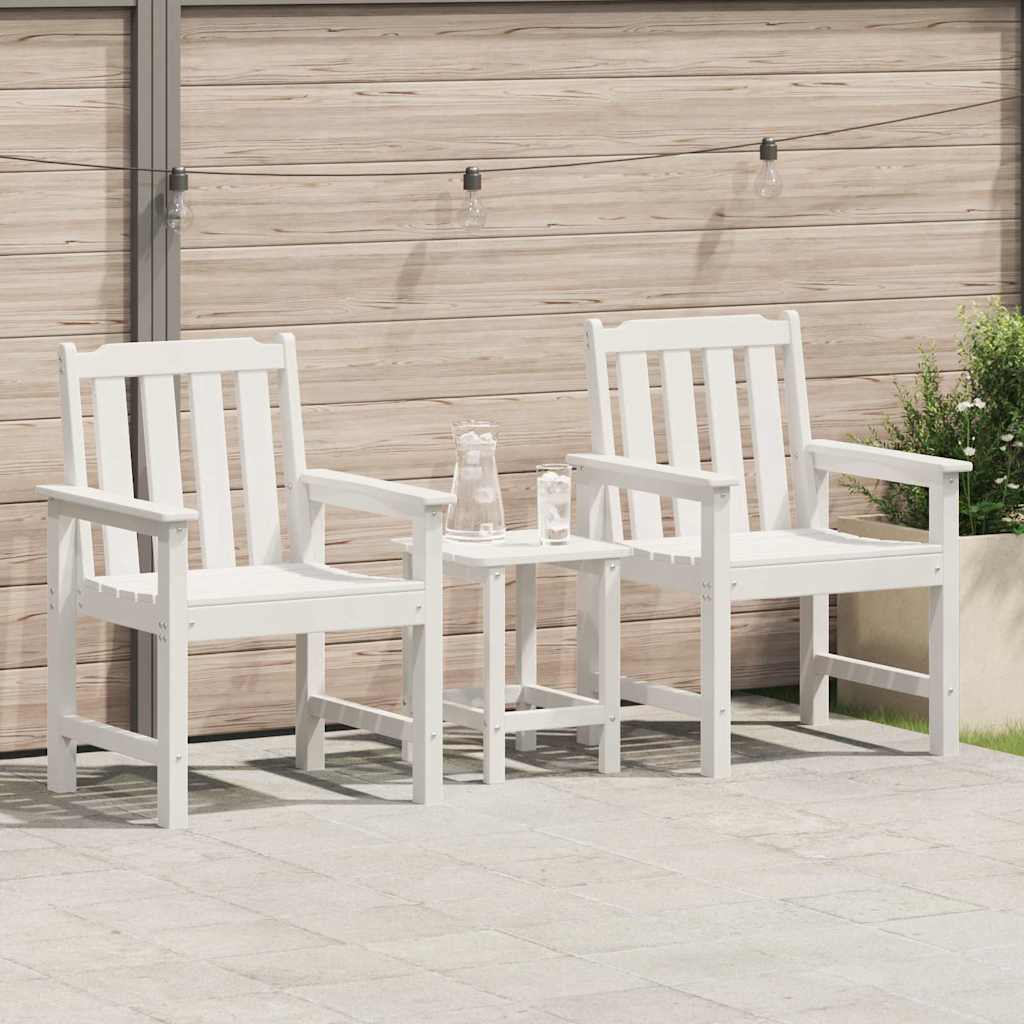 Garden Dining Chair 2 pcs White 65.5 x 59 x 88cm Plastic