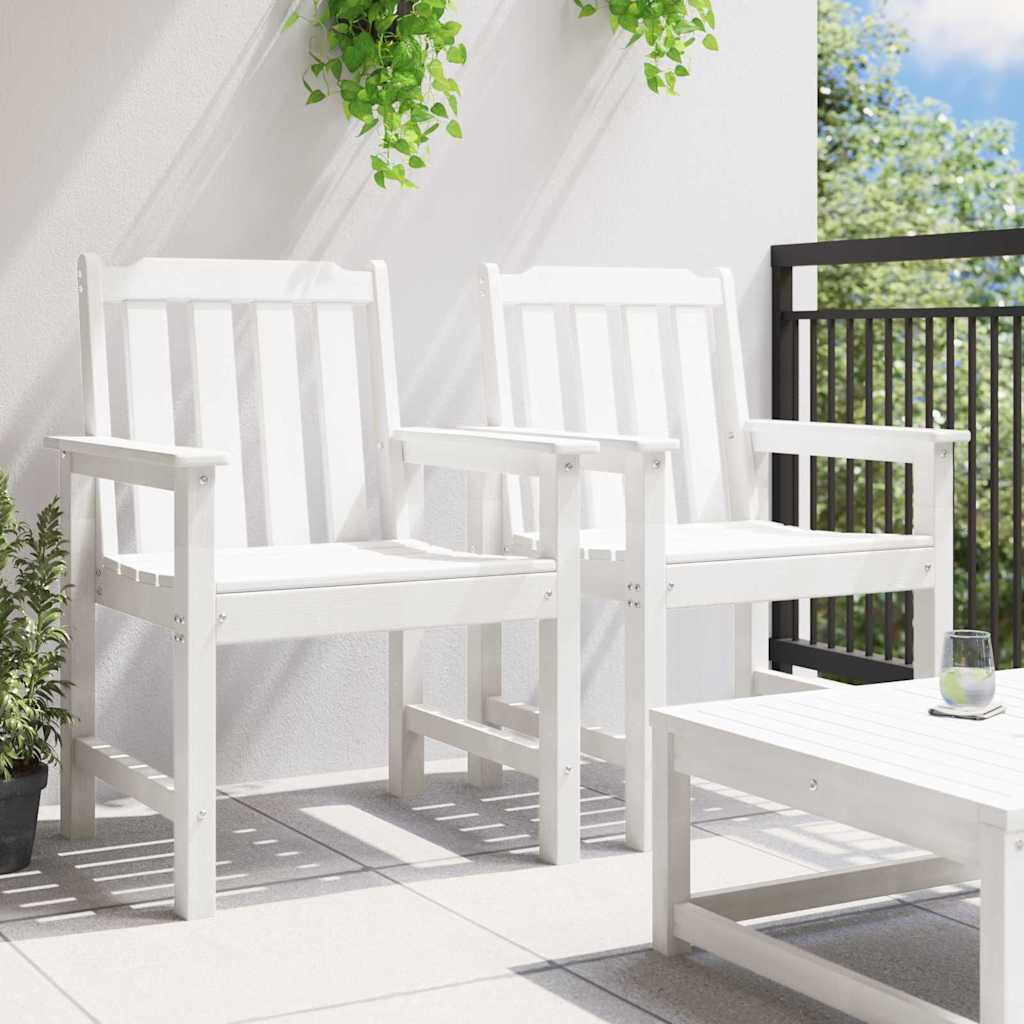 Garden Dining Chair 2 pcs White 65.5 x 59 x 88cm Plastic