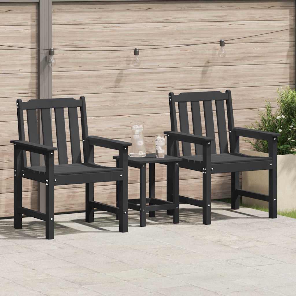 Garden Dining Chair 2 pcs Black 65.5 x 59 x 88cm Plastic