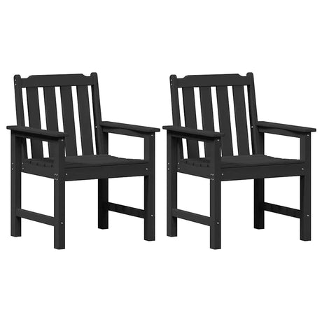 Garden Dining Chair 2 pcs Black 65.5 x 59 x 88cm Plastic