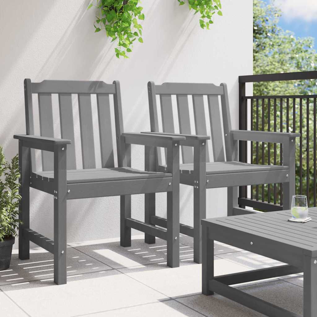 Garden Dining Chair 2 pcs Light Grey 65.5 x 59 x 88cm Plastic