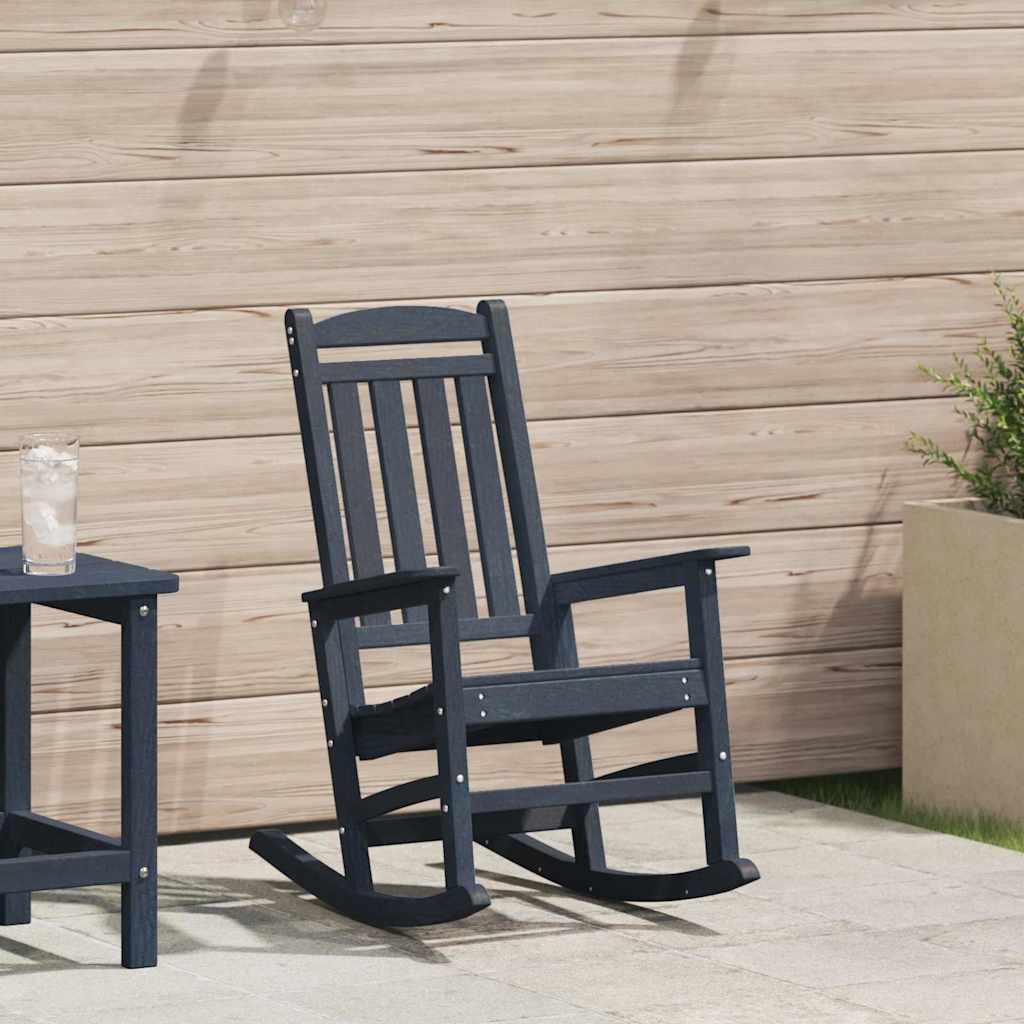 Garden Rocking Chair Navy 70 x 92 x 108cm Plastic