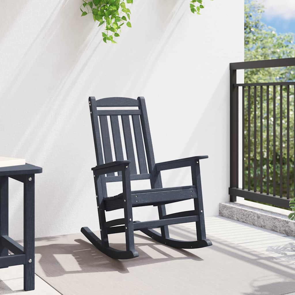 Garden Rocking Chair Navy 70 x 92 x 108cm Plastic