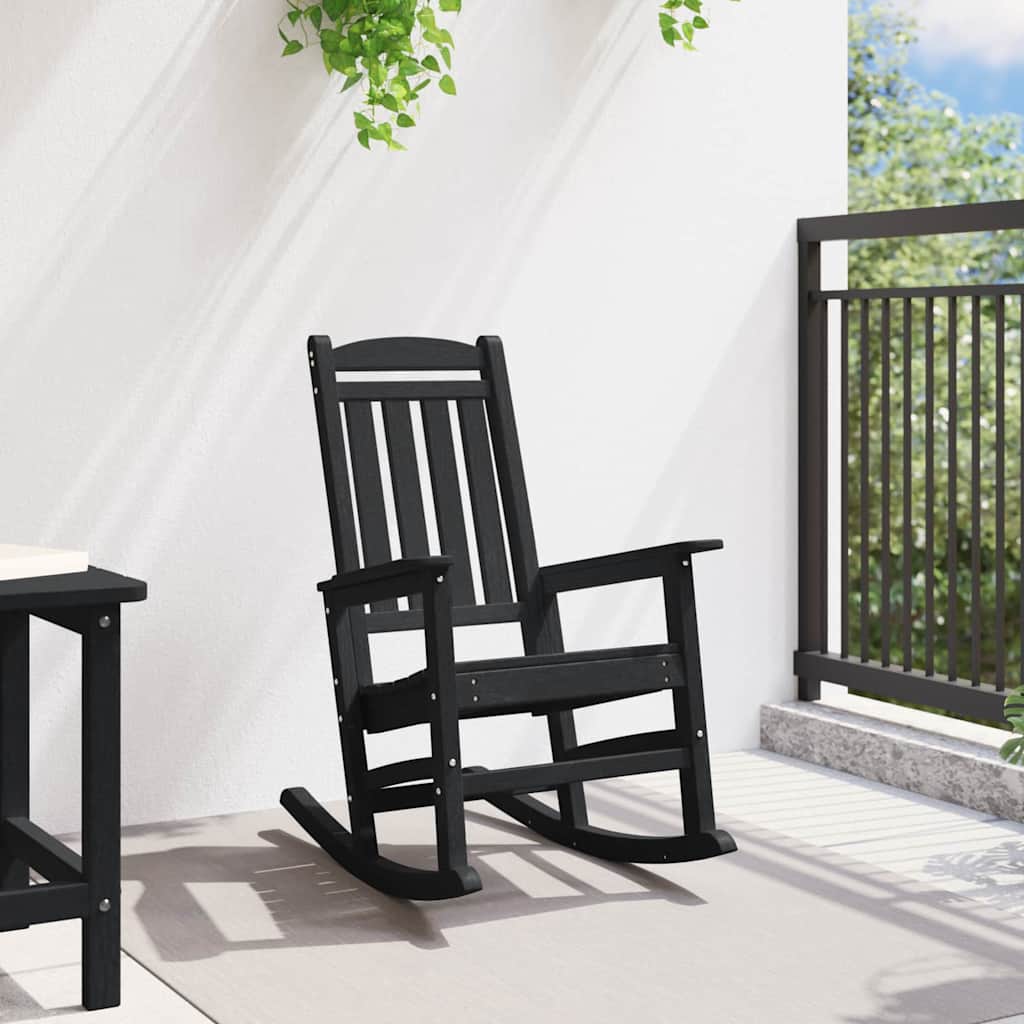 Garden Rocking Chair Black 70 x 92 x 108cm Plastic