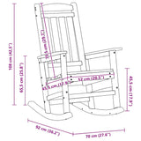Garden Rocking Chair Light Grey 92 x 70 x 108cm HDPE
