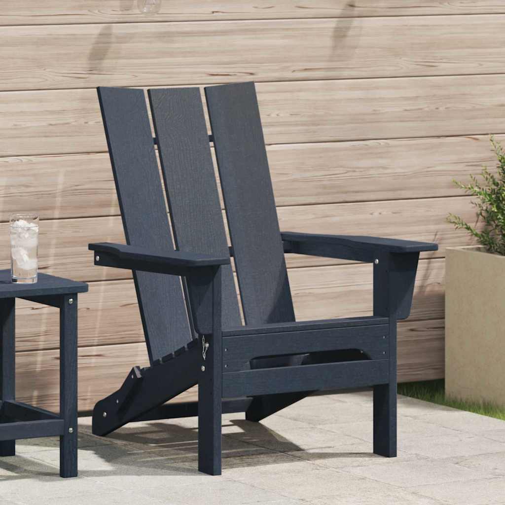 Folding Adirondack Chair Navy 74.5 x 80.5 x 90cm Plastic