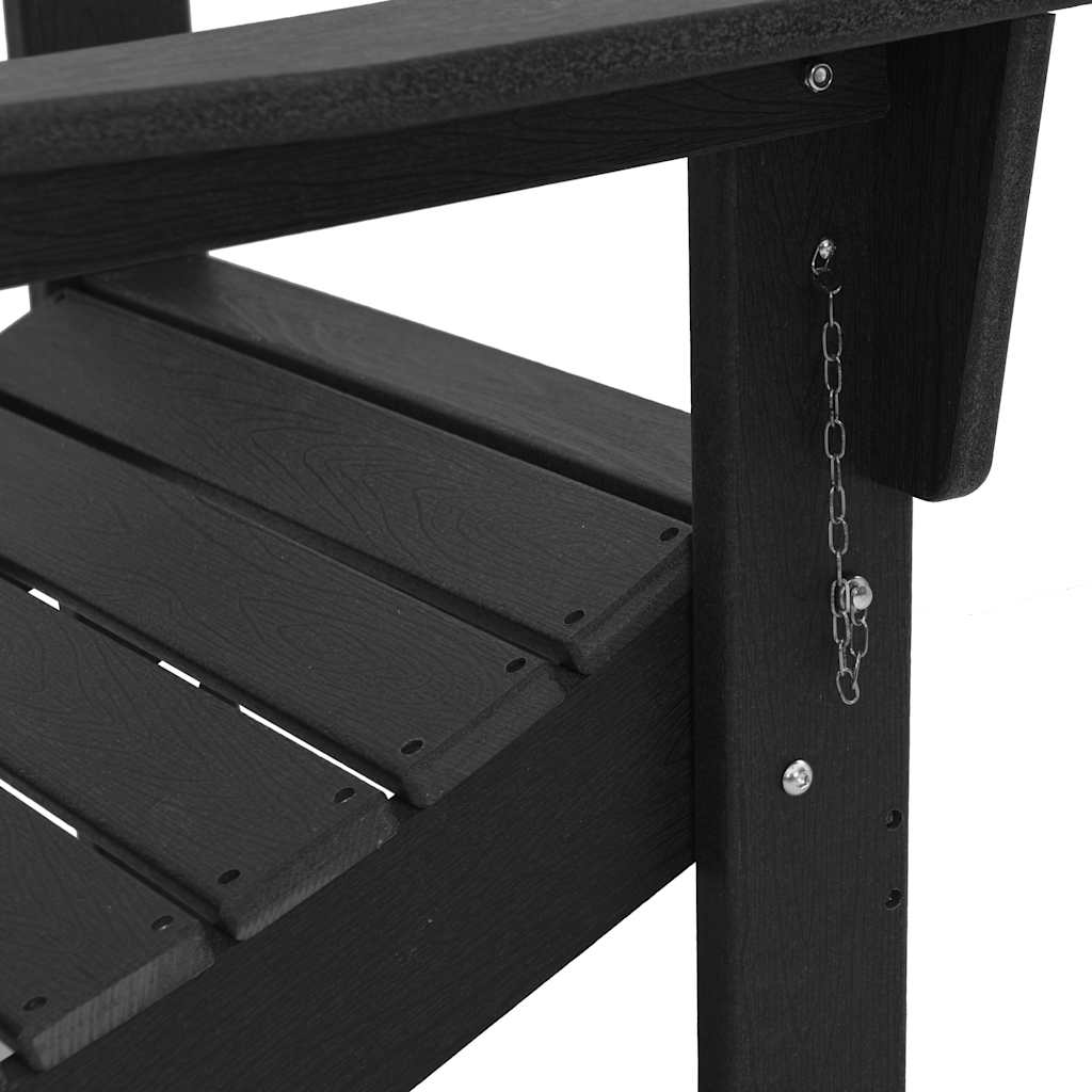 Folding Adirondack Chair Black 74.5 x 80.5 x 90cm Plastic