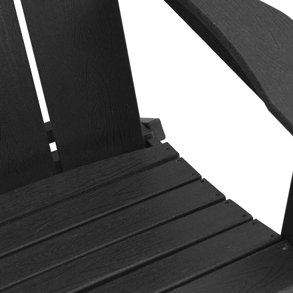 Folding Adirondack Chair Black 74.5 x 80.5 x 90cm Plastic