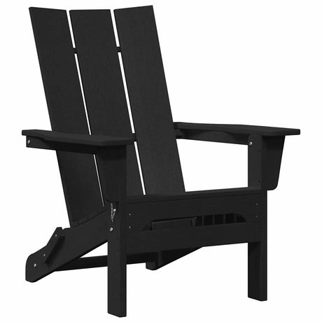 Folding Adirondack Chair Black 74.5 x 80.5 x 90cm Plastic