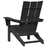 Folding Adirondack Chair Black 74.5 x 80.5 x 90cm Plastic