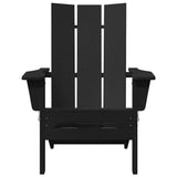 Folding Adirondack Chair Black 74.5 x 80.5 x 90cm Plastic