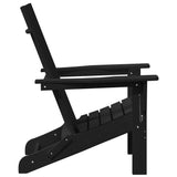 Folding Adirondack Chair Black 74.5 x 80.5 x 90cm Plastic