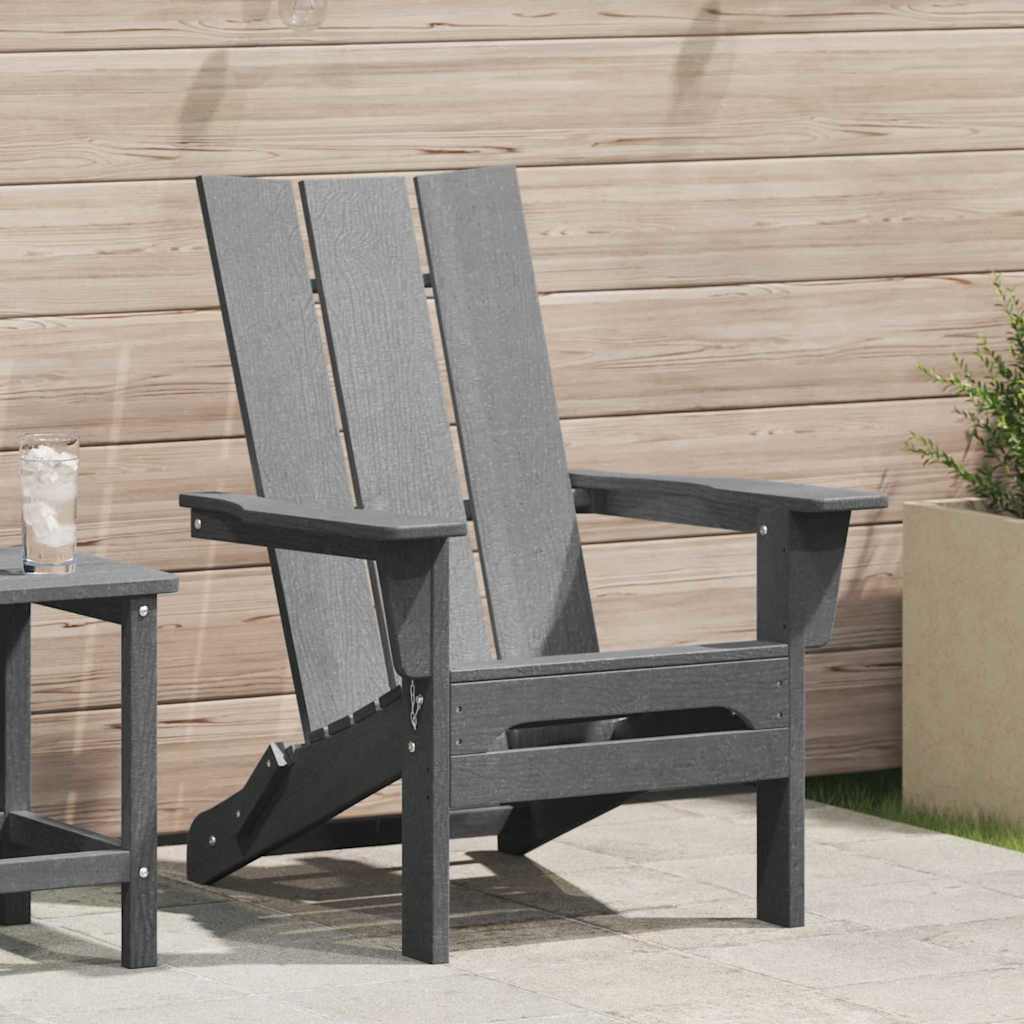 Folding Adirondack Chair Light Grey 74.5 x 80.5 x 90cm HDPE