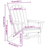 Adirondack Chair Light Grey 74 x 82 x 92cm Plastic