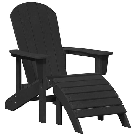 Adirondack Chair with Cushion Black 74 x 82 x 92cm HDPE