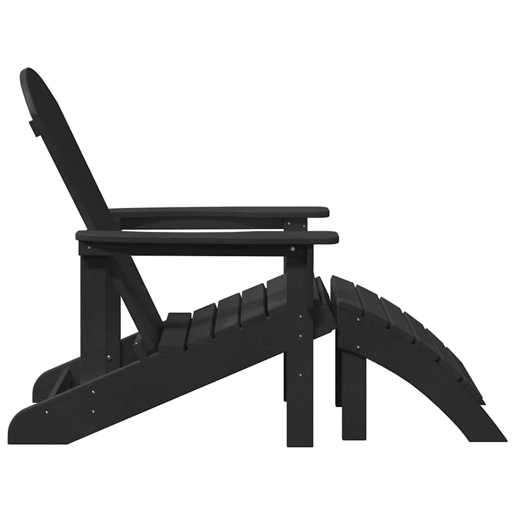 Adirondack Chair with Cushion Black 74 x 82 x 92cm HDPE