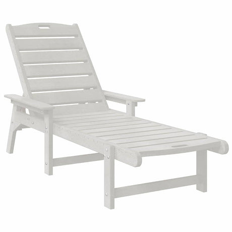 Sun Lounger White 73.5 x 92 x 90cm HDPE