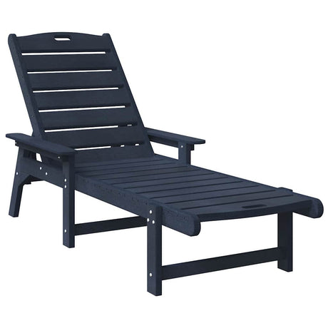 Sun Lounger with Cushion Navy 73.5 x 92 x 90cm Plastic