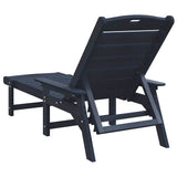 Sun Lounger with Cushion Navy 73.5 x 92 x 90cm Plastic