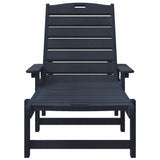 Sun Lounger with Cushion Navy 73.5 x 92 x 90cm Plastic