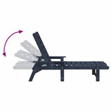 Sun Lounger with Cushion Navy 73.5 x 92 x 90cm Plastic