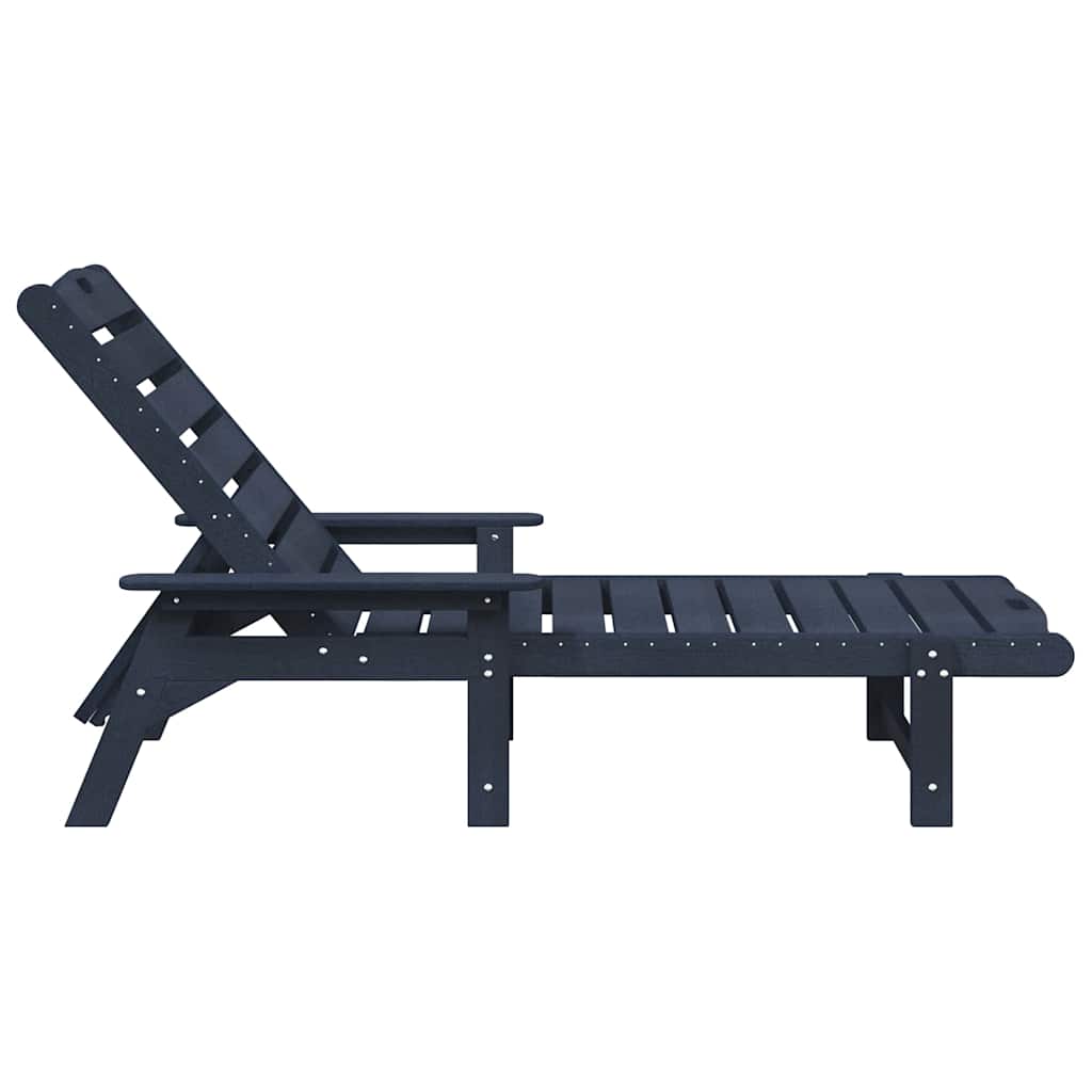Sun Lounger with Cushion Navy 73.5 x 92 x 90cm Plastic