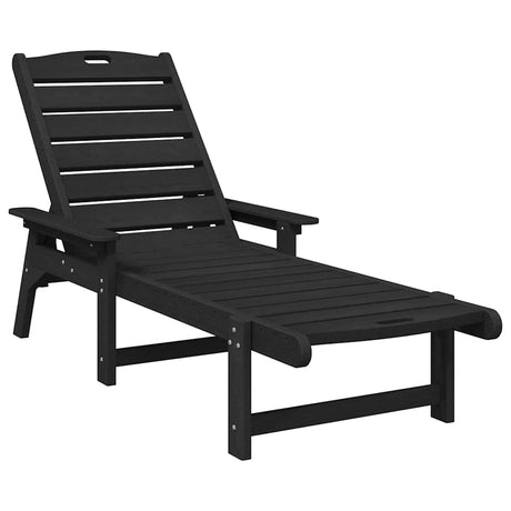 Sun Lounger Black 73.5 x 92 x 90cm Plastic
