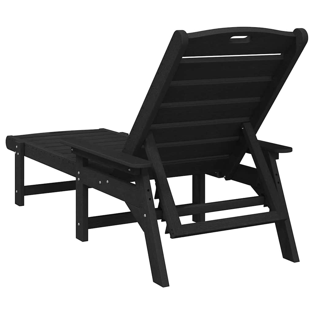 Sun Lounger Black 73.5 x 92 x 90cm Plastic