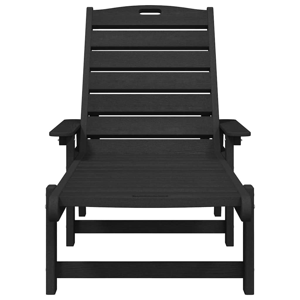 Sun Lounger Black 73.5 x 92 x 90cm Plastic
