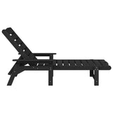 Sun Lounger Black 73.5 x 92 x 90cm Plastic