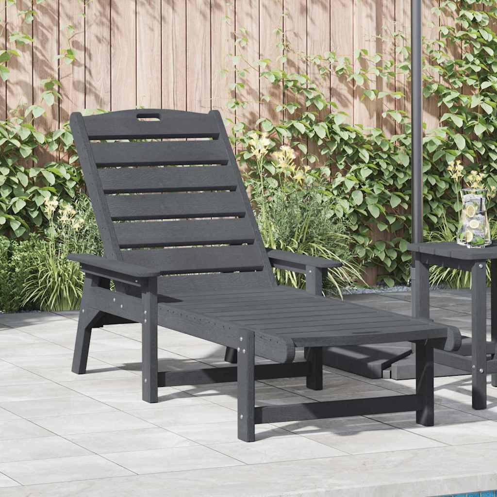 Sun Lounger Light Grey 73.5 x 92 x 90cm Plastic